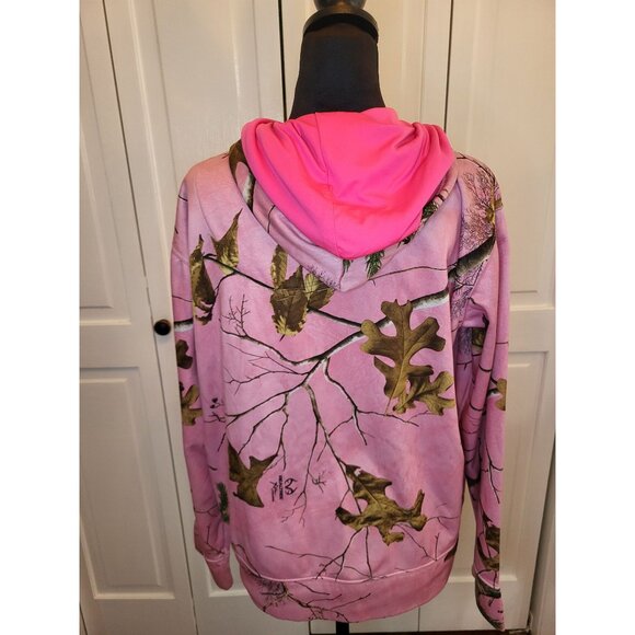 Realtree Pink Camouflage Hooded Sweatshirt L Nature Feminine October Outdoorsy - Picture 2 of 8